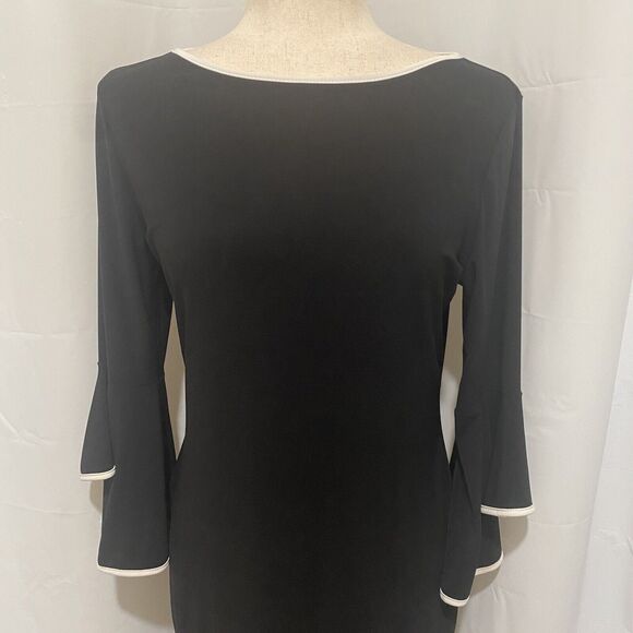 Annalee + Hope Black‎ Sheath Dress Size M Bell Sleeve Career Workwear NWT - Picture 3 of 11